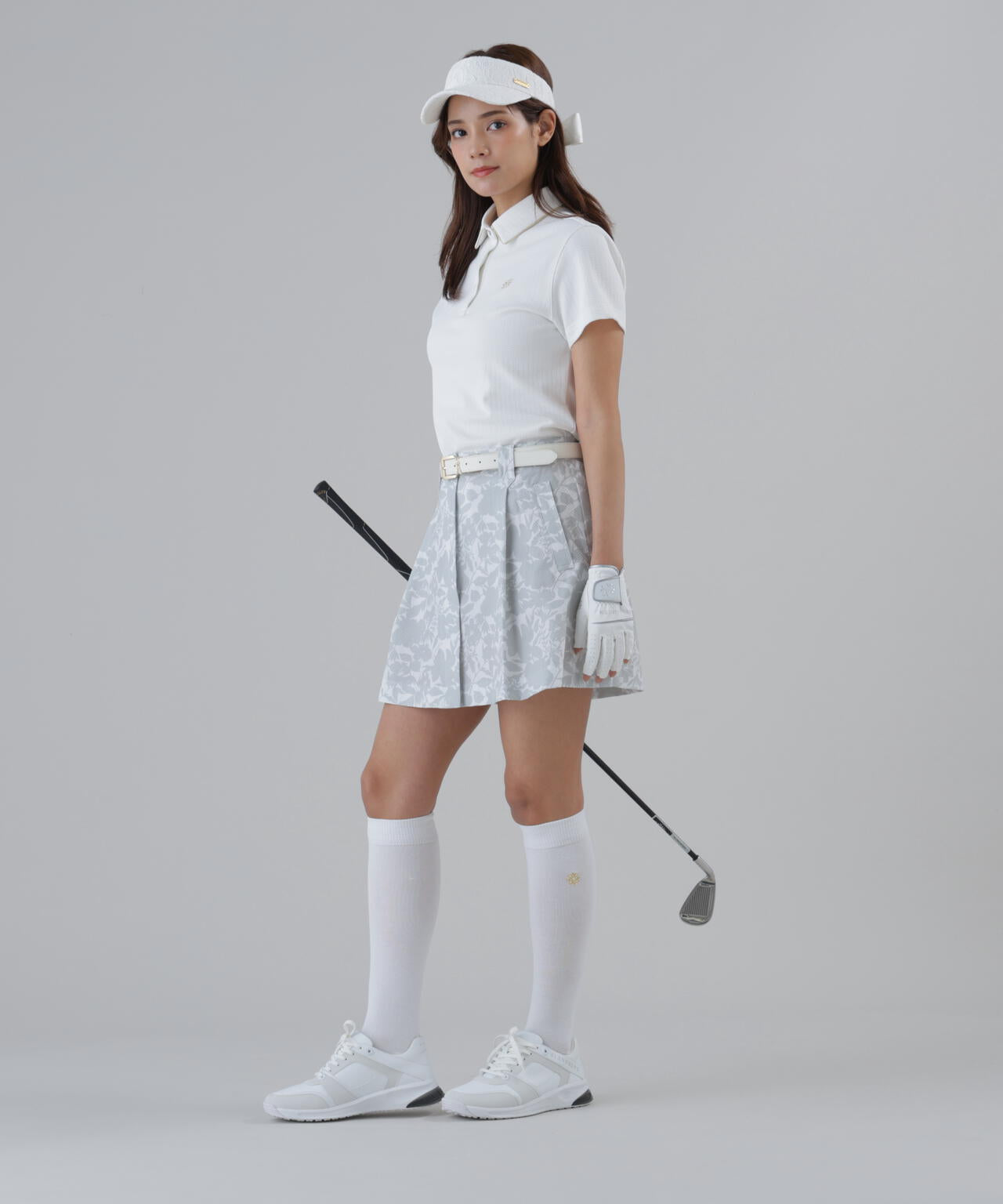 吸水速乾】【ストレッチ】シャドーボタニカルプリントスカート (WOMENS