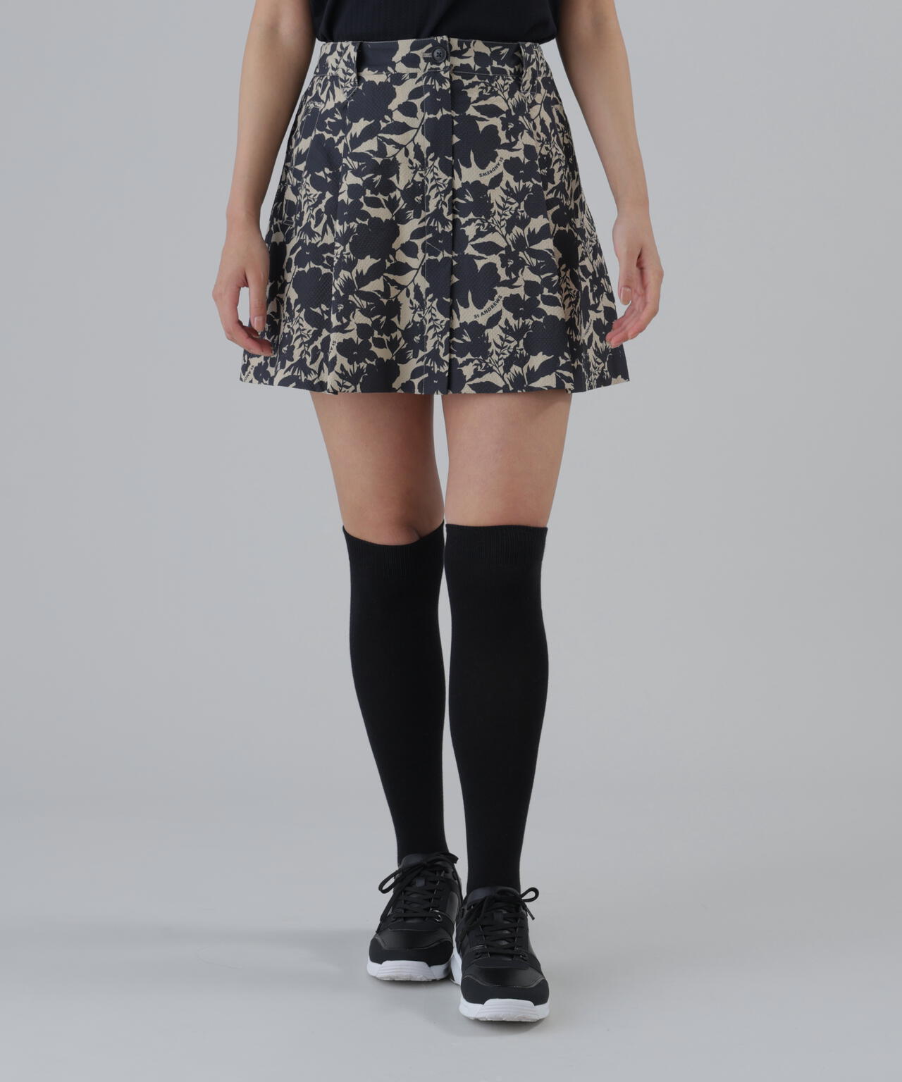 吸水速乾】【ストレッチ】シャドーボタニカルプリントスカート (WOMENS
