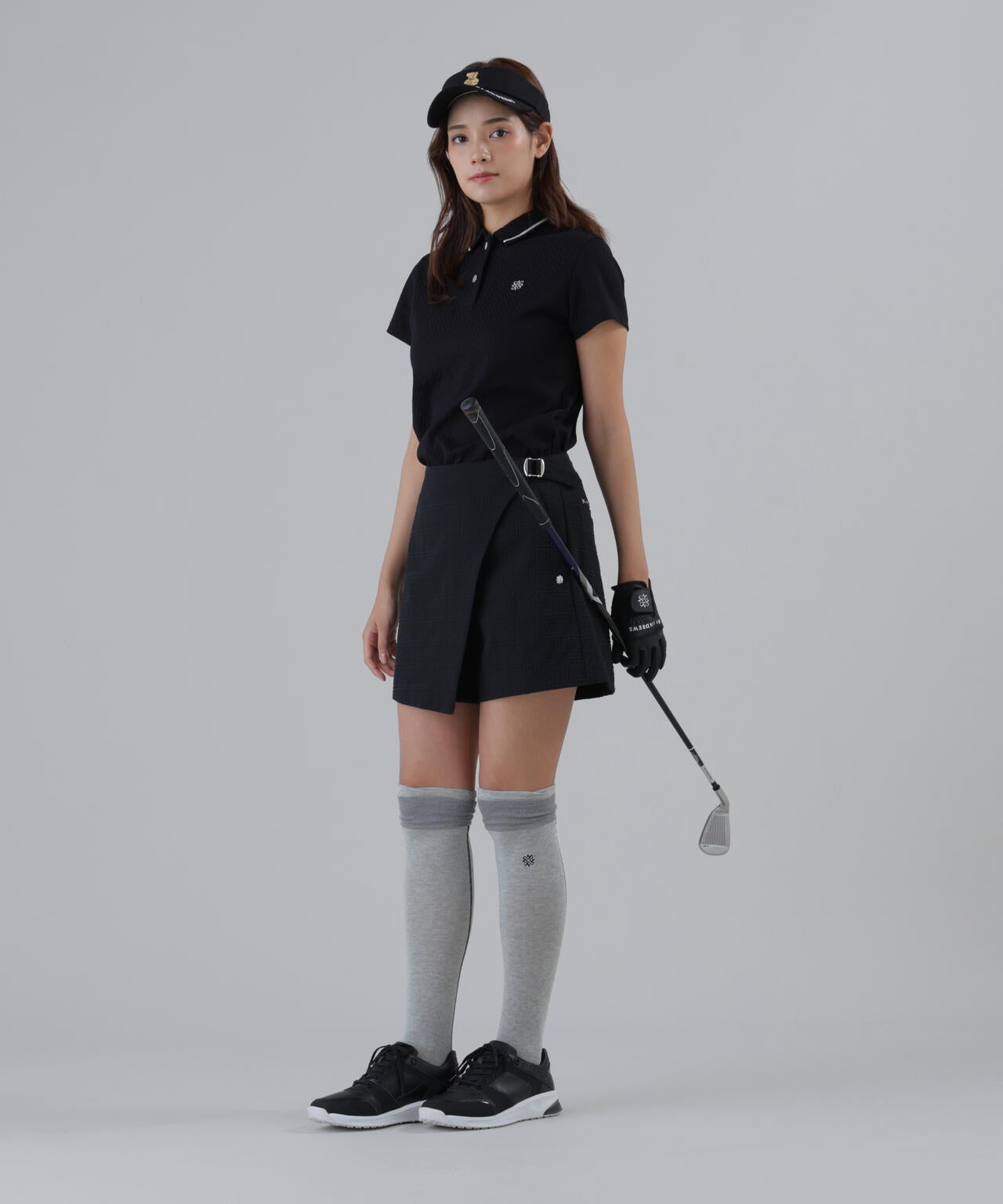 ヘリンボーンジャガード半袖ポロシャツ (WOMENS)