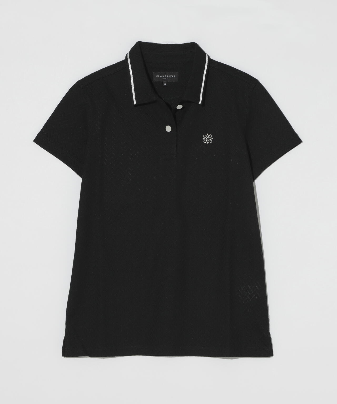 ヘリンボーンジャガード半袖ポロシャツ (WOMENS)