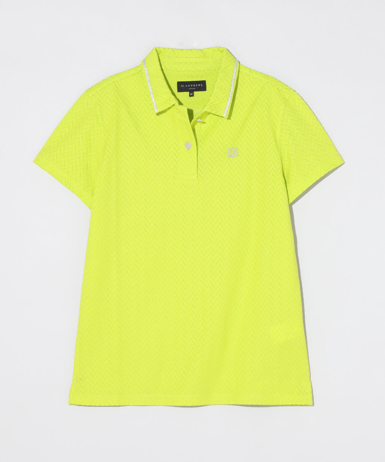 ヘリンボーンジャガード半袖ポロシャツ (WOMENS)