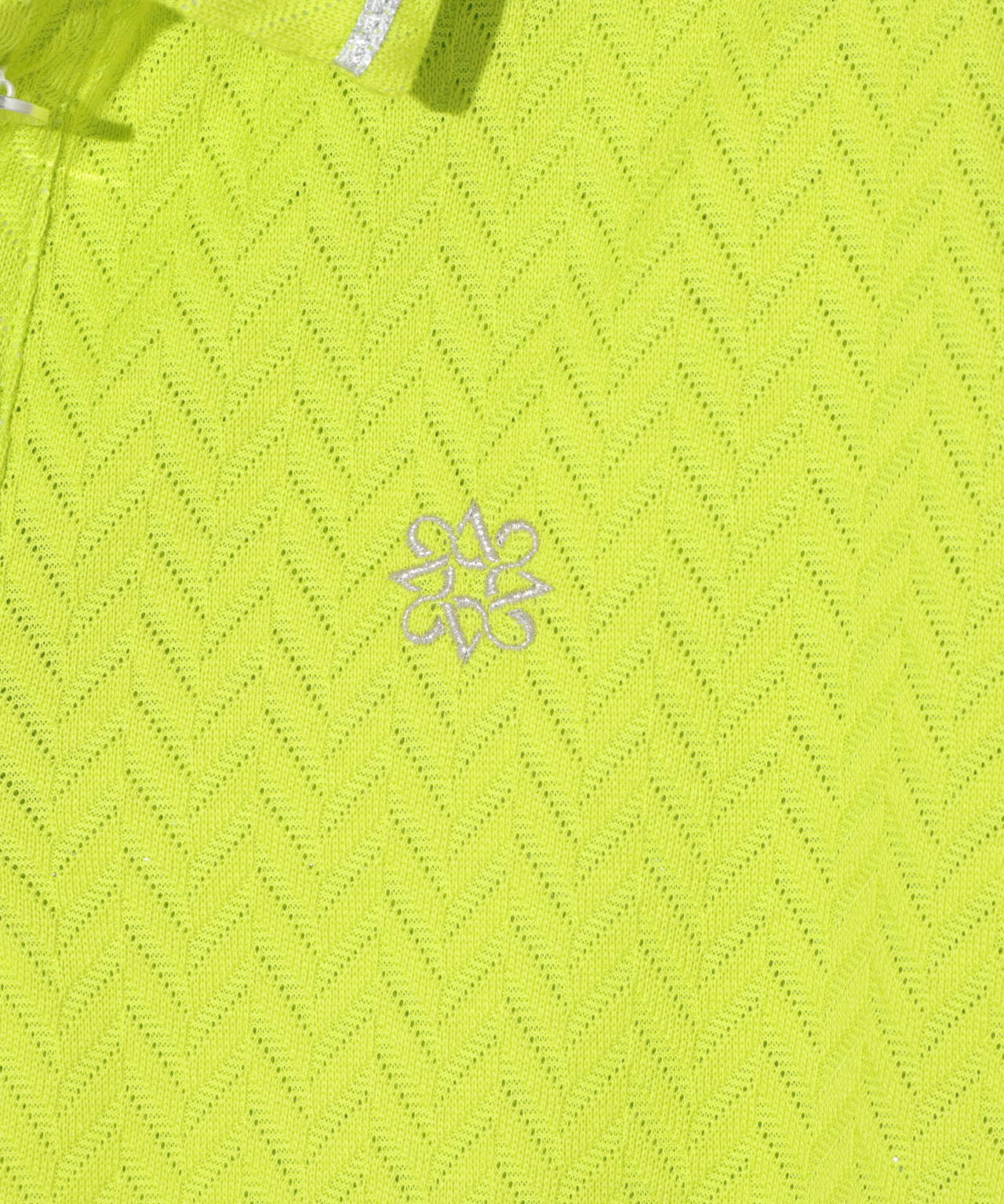 ヘリンボーンジャガード半袖ポロシャツ (WOMENS)