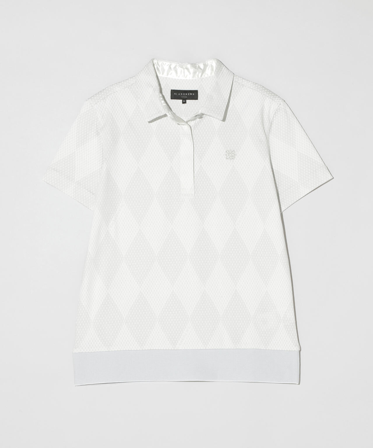【UVカット】ダイヤジャガード半袖シャツ (WOMENS)