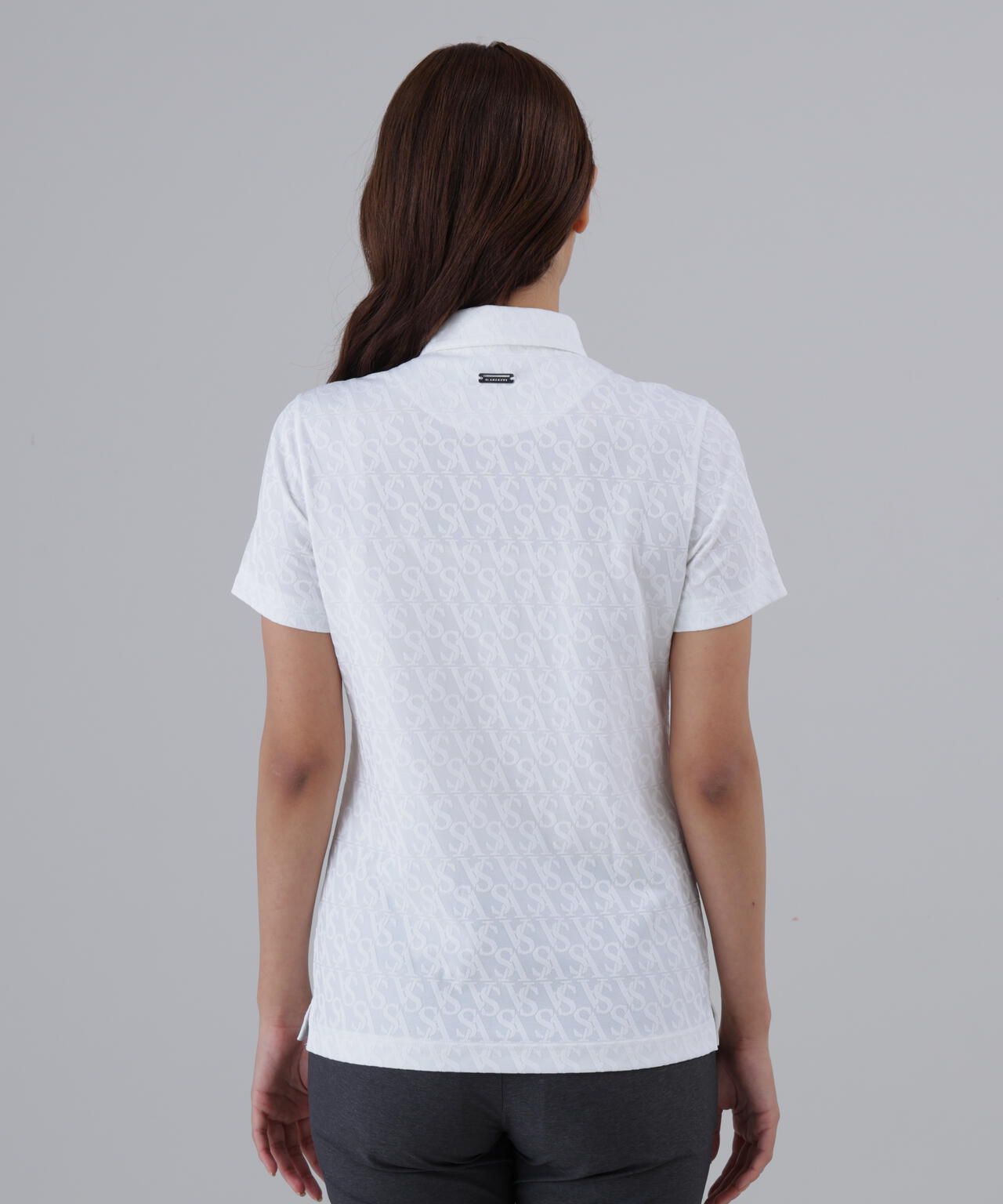 SAロゴジャガード無地半袖シャツ (WOMENS)