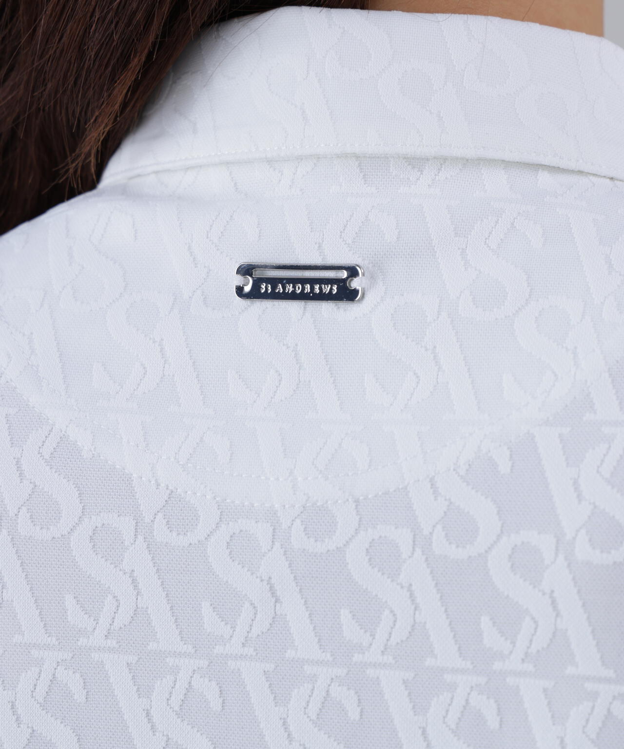 SAロゴジャガード無地半袖シャツ (WOMENS)