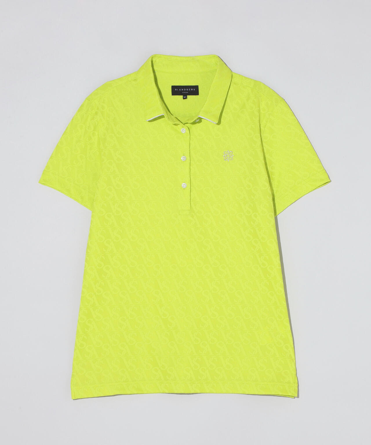 吸水速乾】SAロゴジャガード無地半袖シャツ (WOMENS) | St ANDREWS