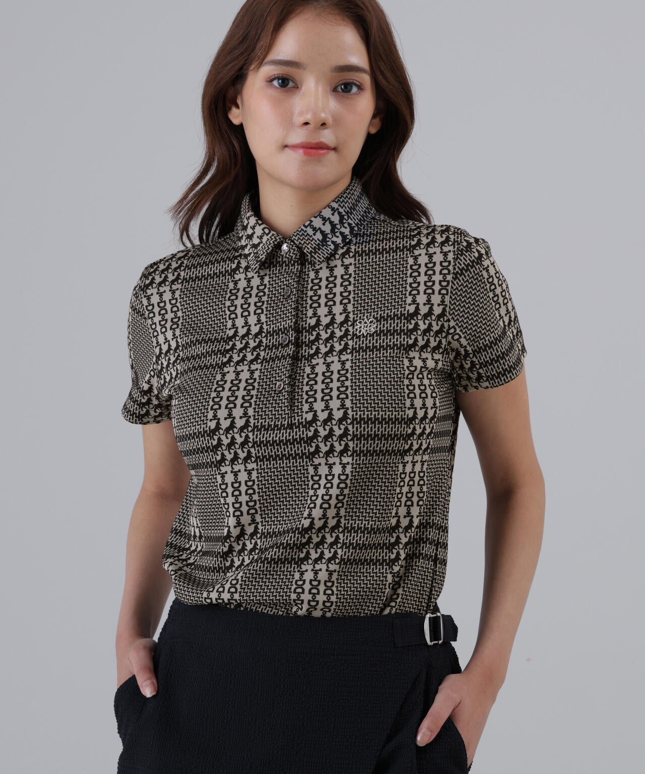 ホースビットチェックジャガード半袖シャツ (WOMENS)