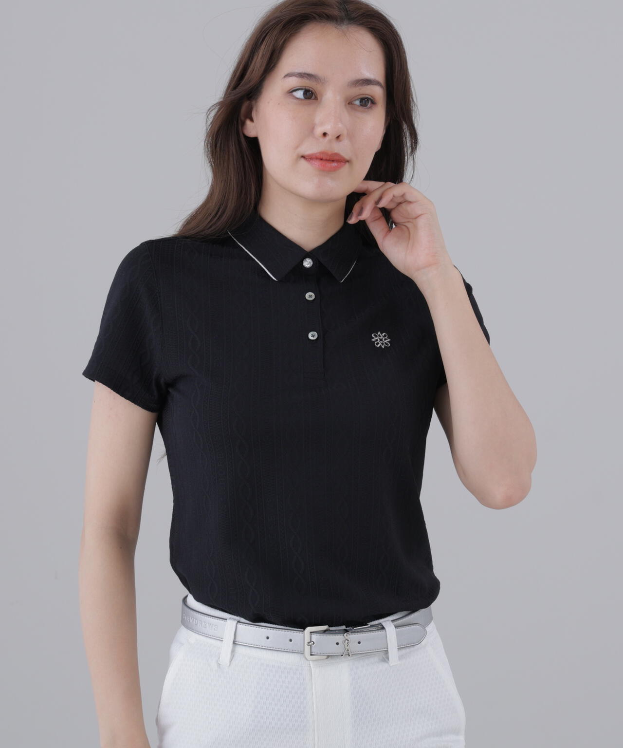 縄柄リンクス半袖シャツ (WOMENS)