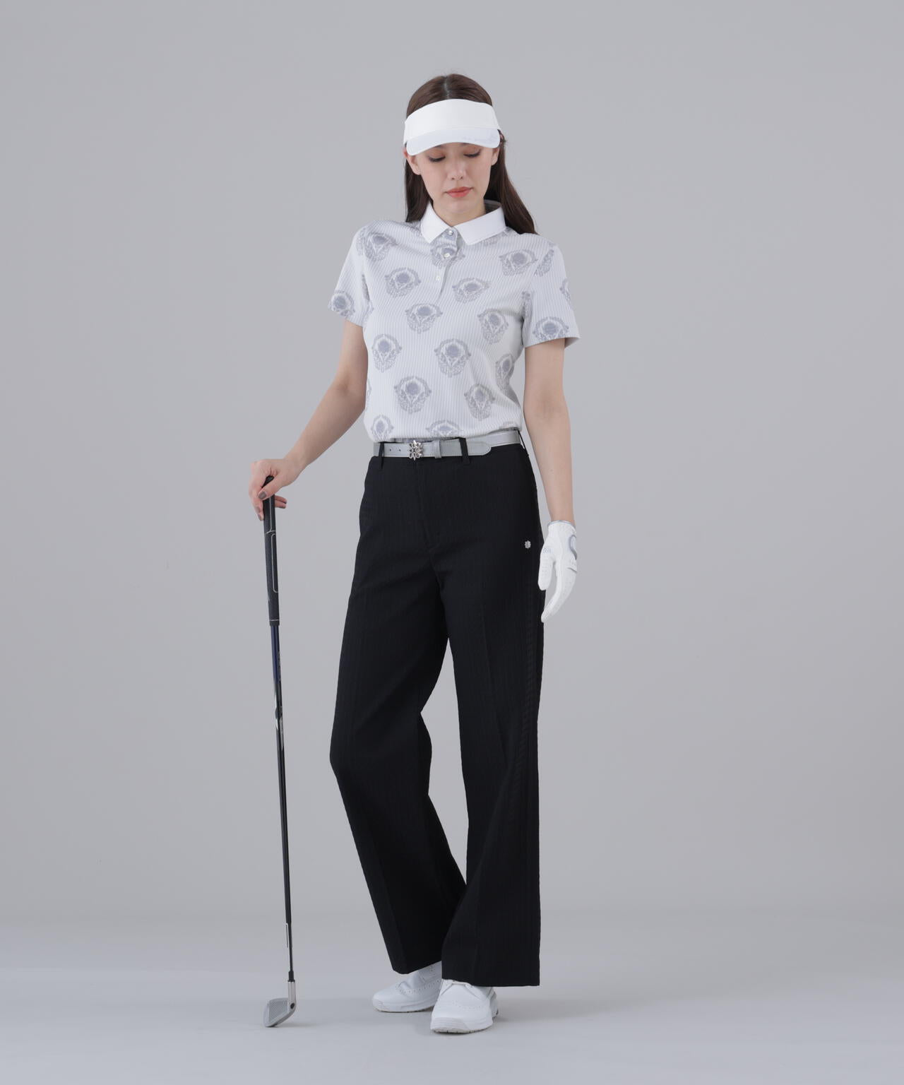 ロンドンストライプアザミジャガード半袖ポロシャツ (WOMENS) | St