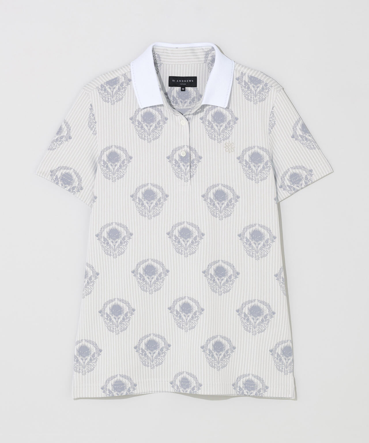 ロンドンストライプアザミジャガード半袖ポロシャツ (WOMENS) | St