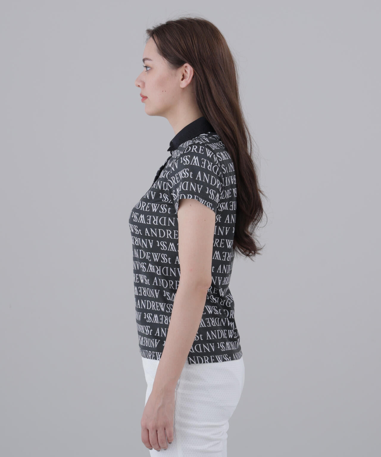 ダブルロゴジャガード半袖ポロシャツ (WOMENS)