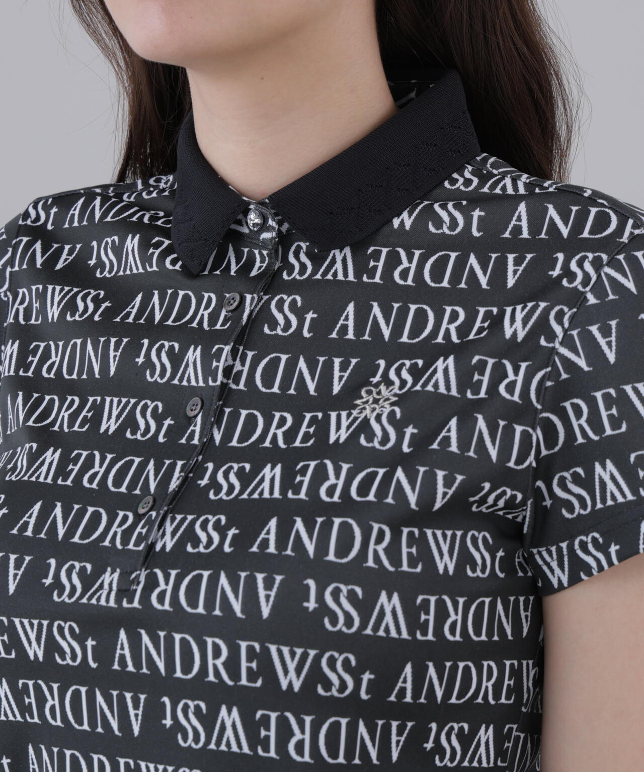 ダブルロゴジャガード半袖ポロシャツ (WOMENS)