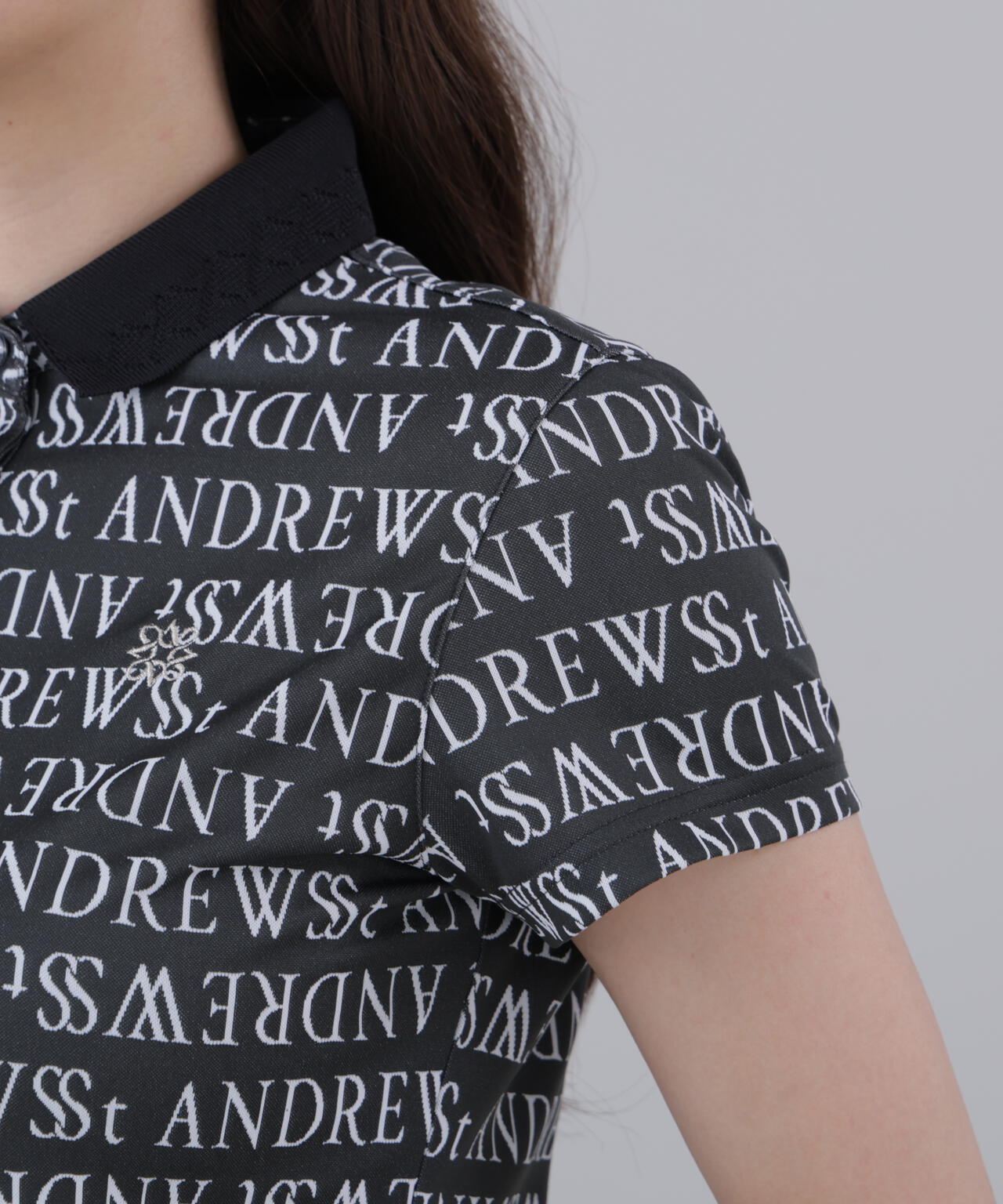 ダブルロゴジャガード半袖ポロシャツ (WOMENS)