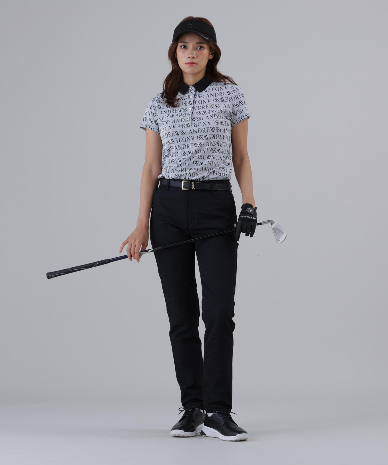 ダブルロゴジャガード半袖ポロシャツ (WOMENS)