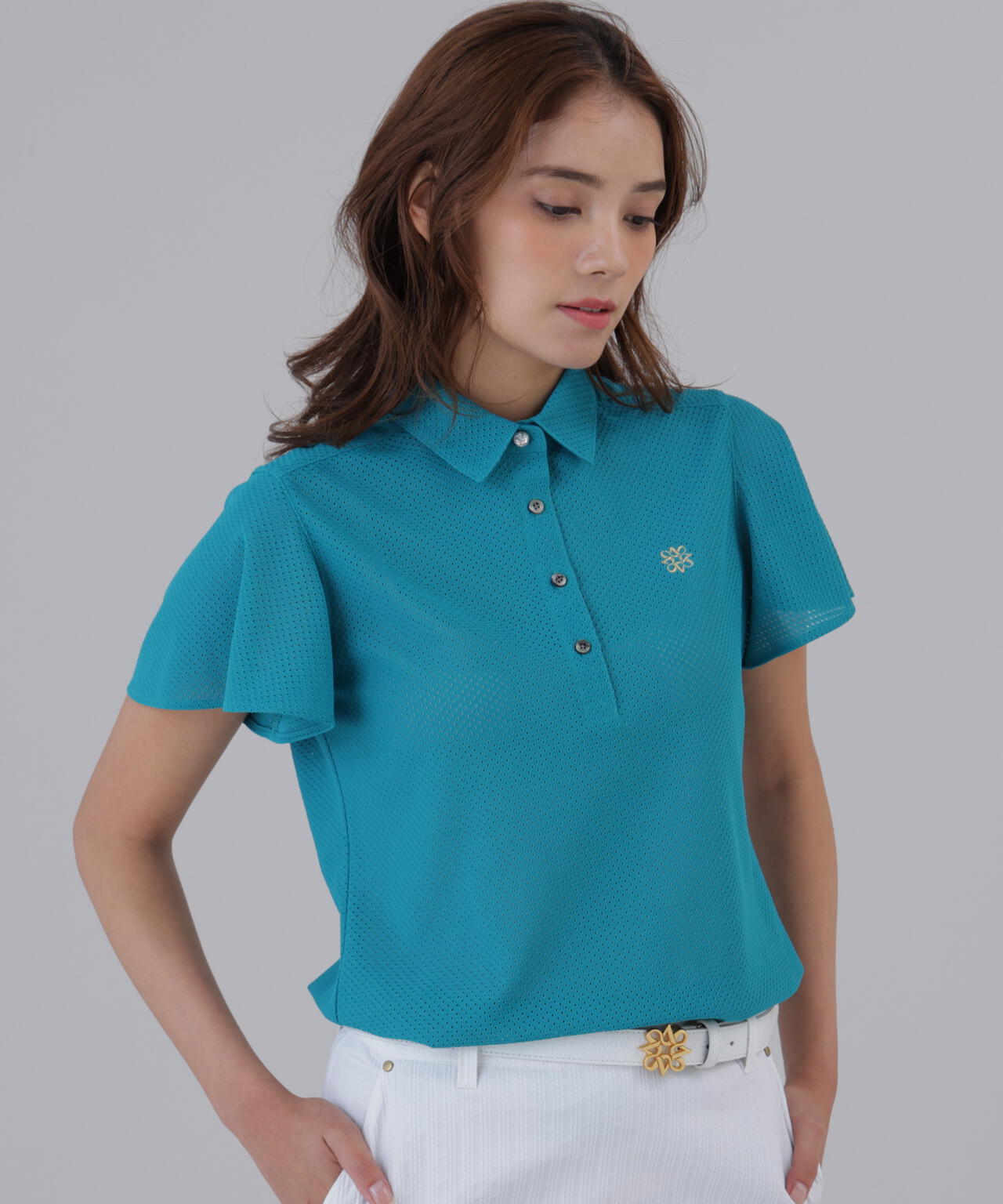 ビッグメッシュ半袖フリルシャツ (WOMENS) | St ANDREWS（セント