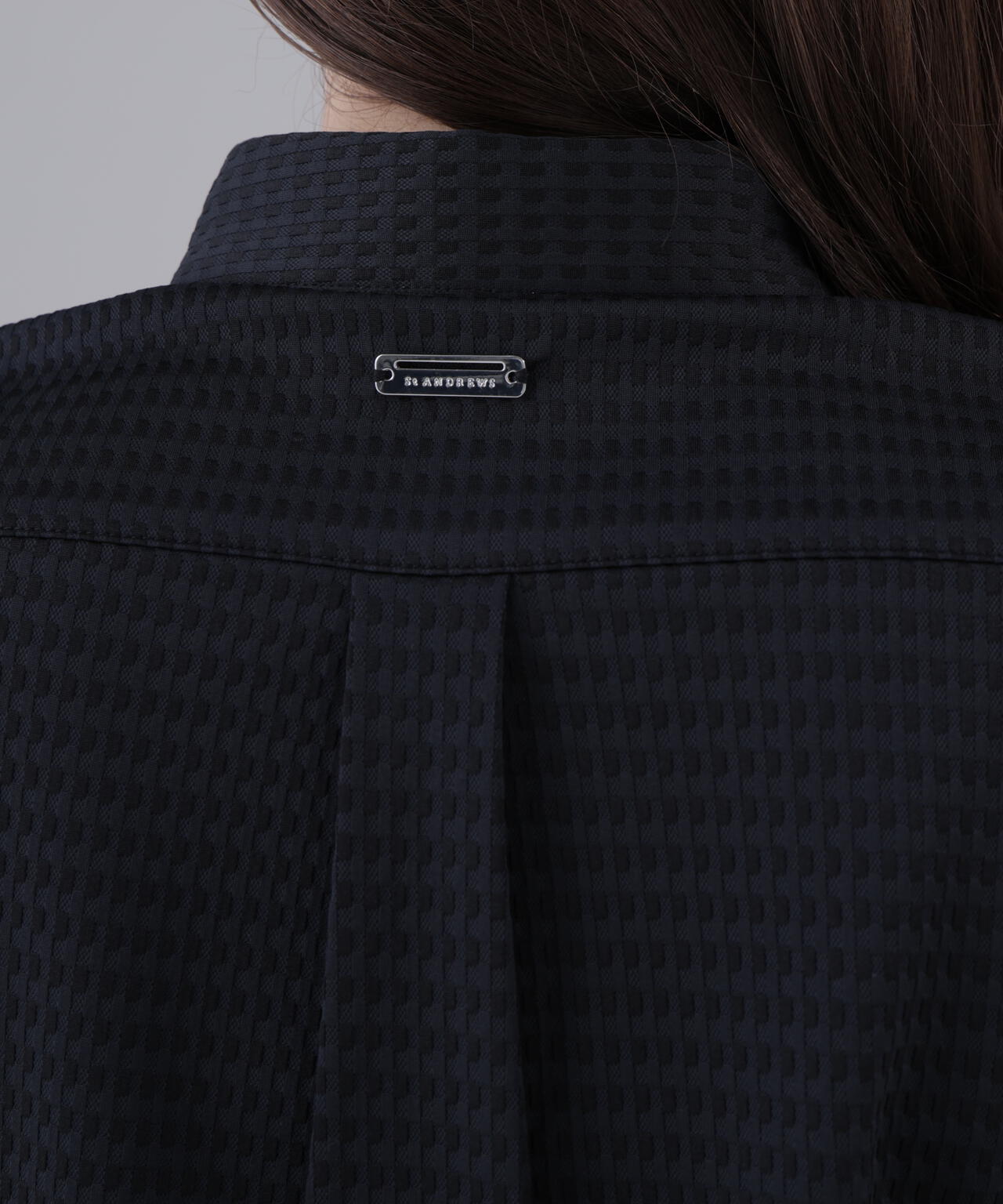 格子ジャガード長袖シャツ (WOMENS)