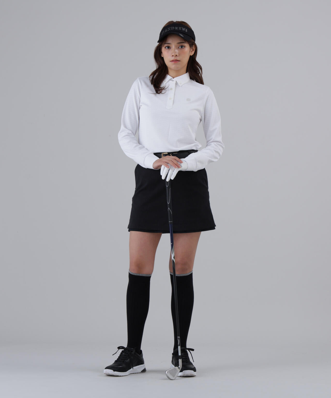格子ジャガード長袖シャツ (WOMENS)