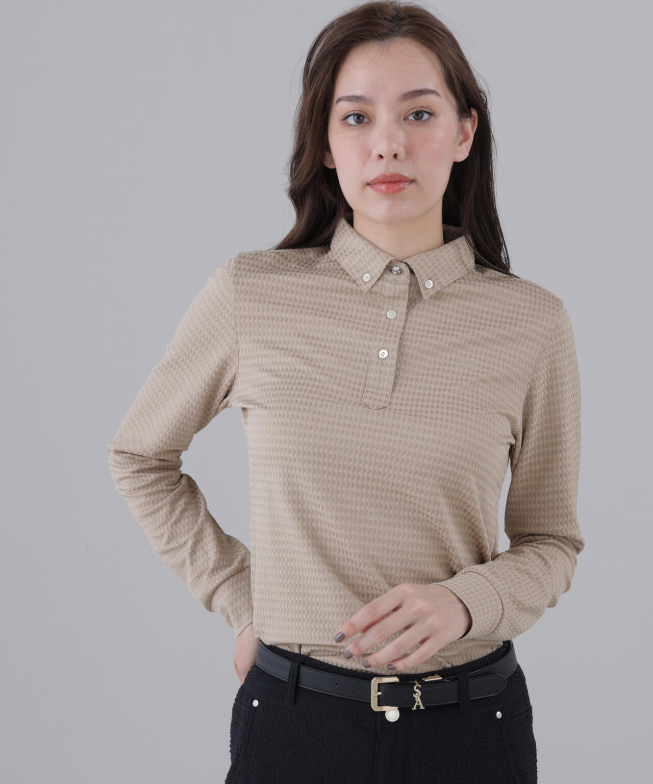 オンライン限定SALE】【吸水速乾】格子ジャガード長袖シャツ (WOMENS