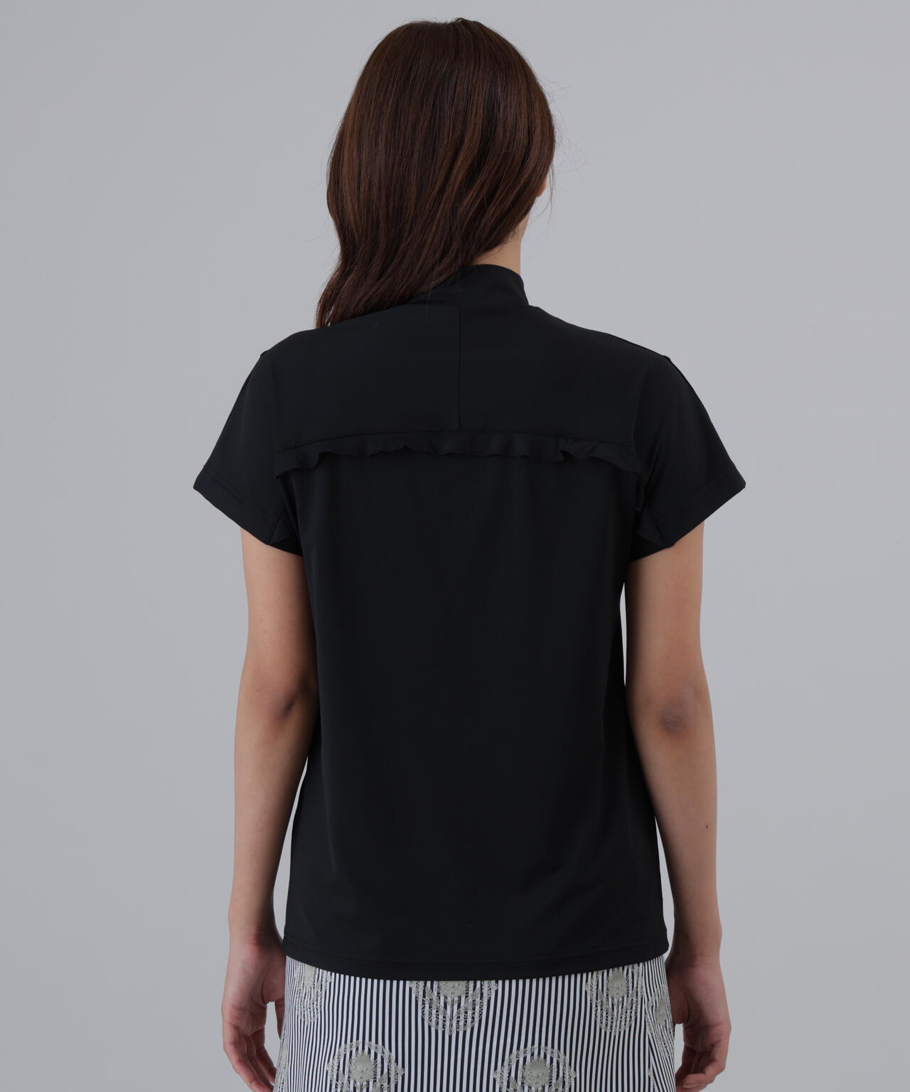 ポリエステルベア天竺ハイネックカットソー (WOMENS)