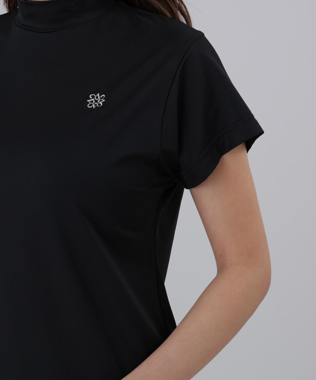 ポリエステルベア天竺ハイネックカットソー (WOMENS)