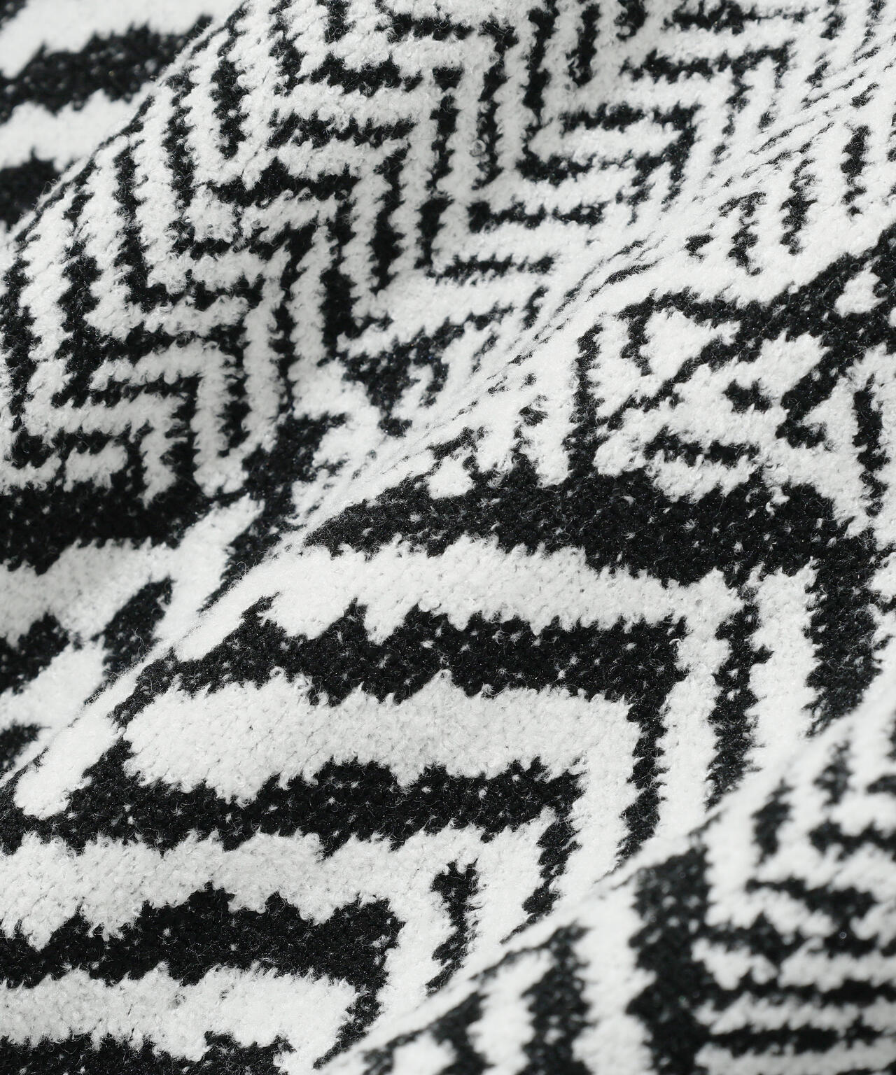 12Gヘリンボーンジャガード裏地付きクルーネックニットプルオーバー (WOMENS)