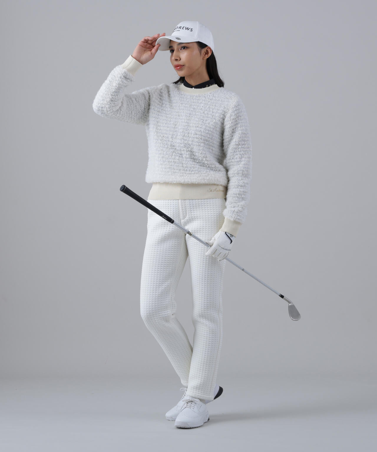 セントアンドリュース　ファンシークルーネックニットプルオーバー　サイズL ファンシークルーネックニットプルオーバー (WOMENS) | St ANDREWS