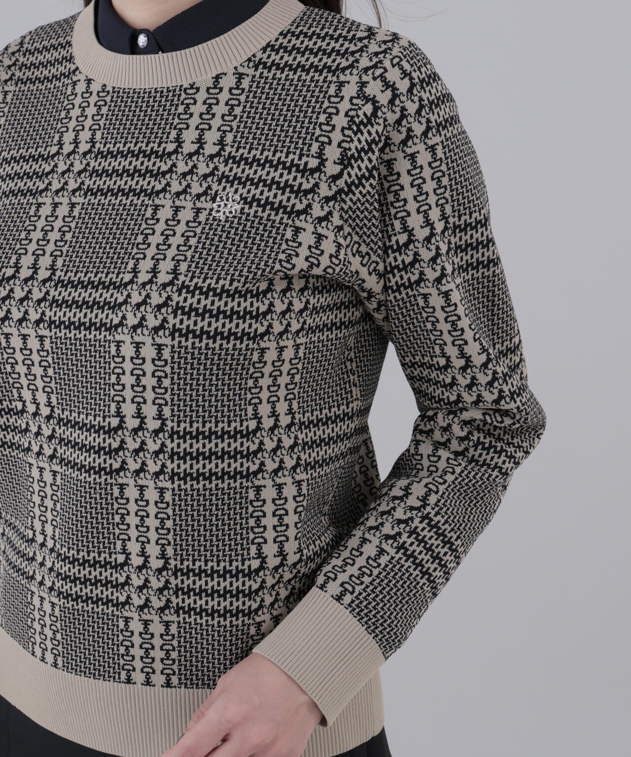 14Gホースビットチェックジャガードプルオーバーニット (WOMENS)