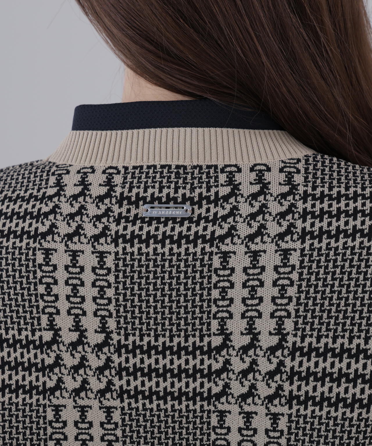 14Gホースビットチェックジャガードプルオーバーニット (WOMENS)