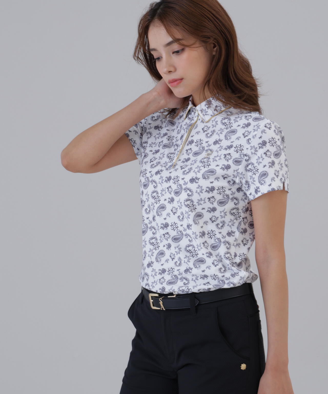 吸水速乾】ケルトリーフプリント半袖シャツ (WOMENS) | St ANDREWS