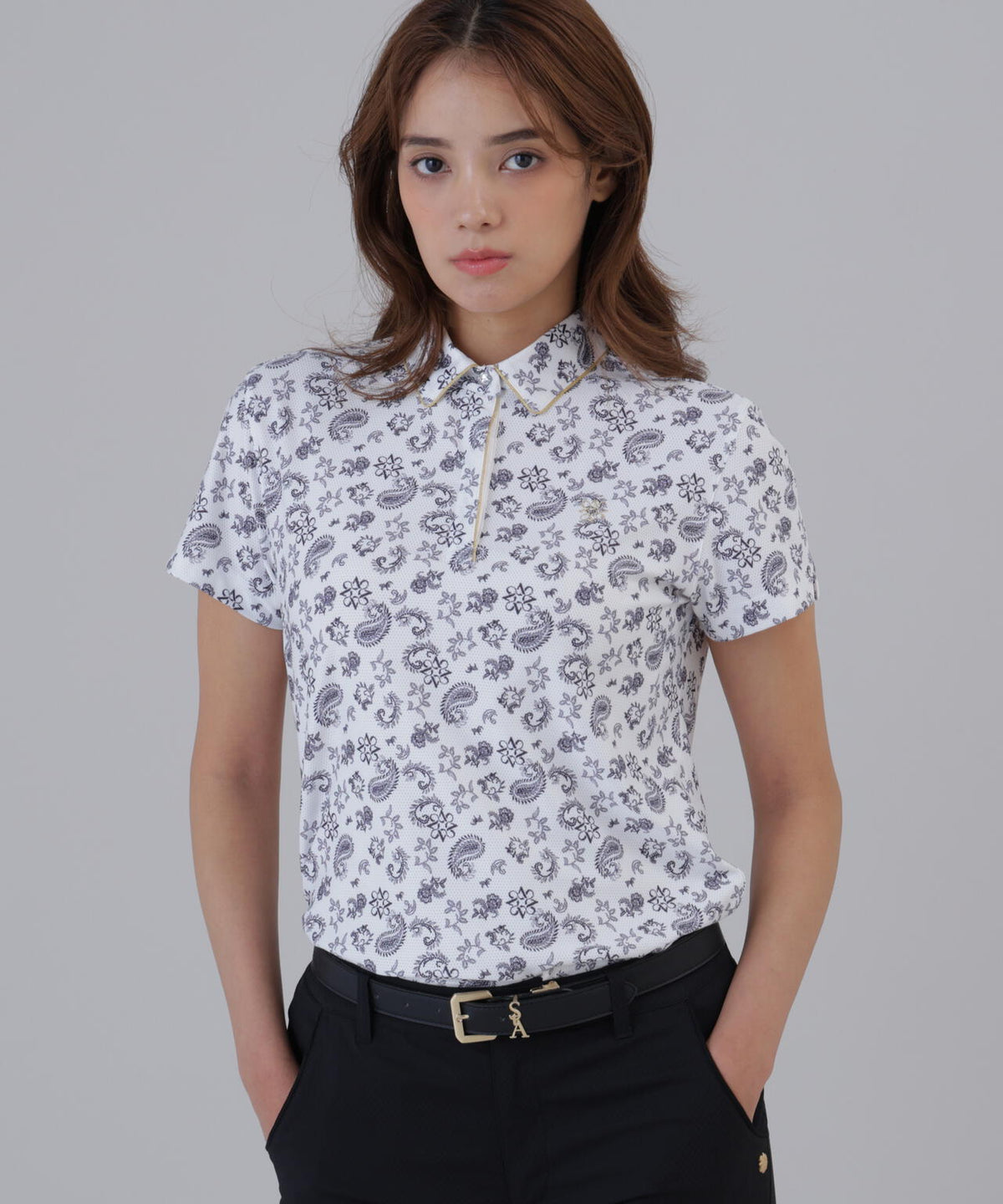 吸水速乾】ケルトリーフプリント半袖シャツ (WOMENS) | St ANDREWS 