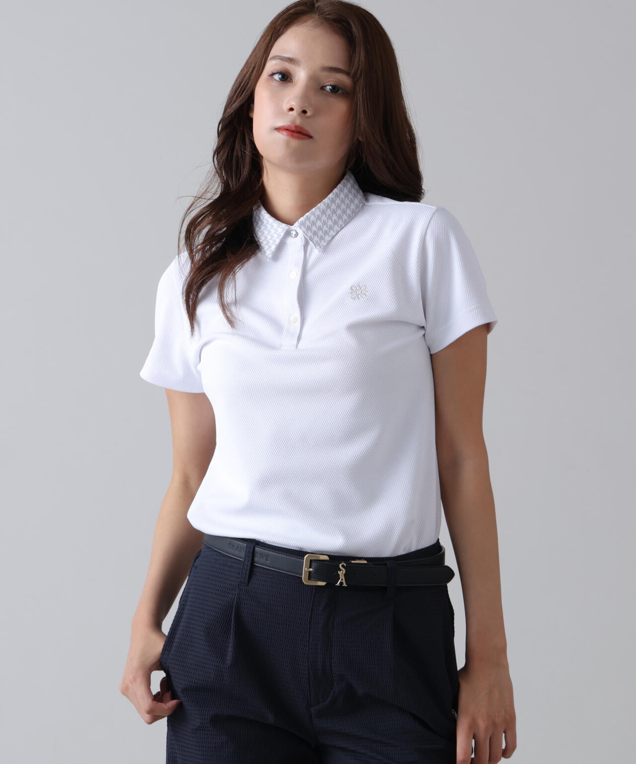 吸水速乾】【UVカット】ポップコーンストレッチ半袖ポロシャツ (WOMENS