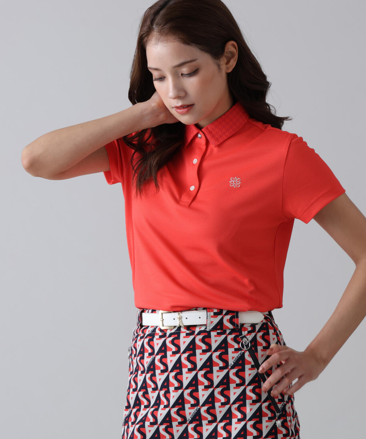 吸水速乾】【UVカット】ポップコーンストレッチ半袖ポロシャツ (WOMENS