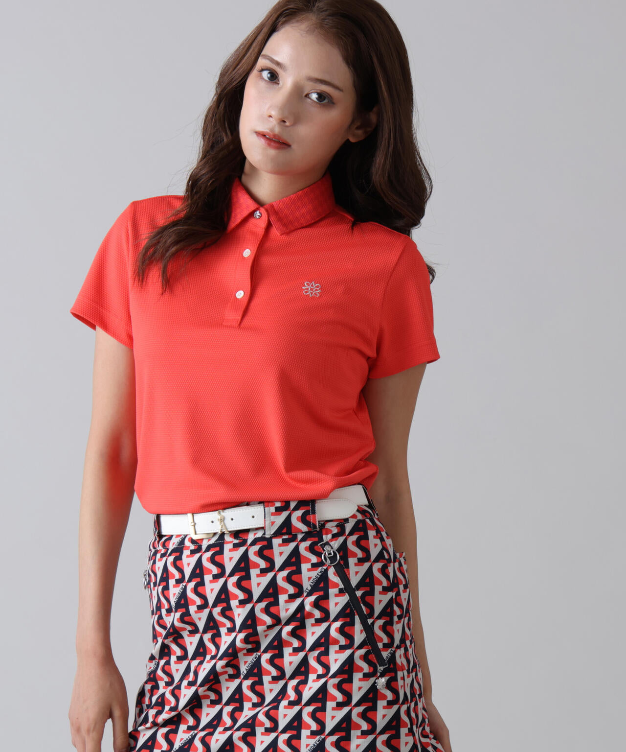 吸水速乾】【UVカット】ポップコーンストレッチ半袖ポロシャツ (WOMENS
