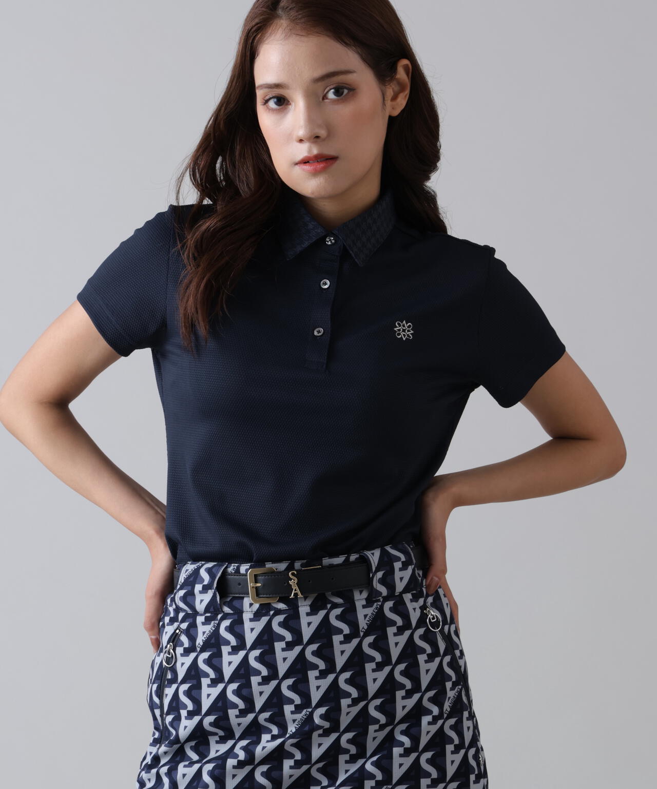 吸水速乾】【UVカット】ポップコーンストレッチ半袖ポロシャツ (WOMENS