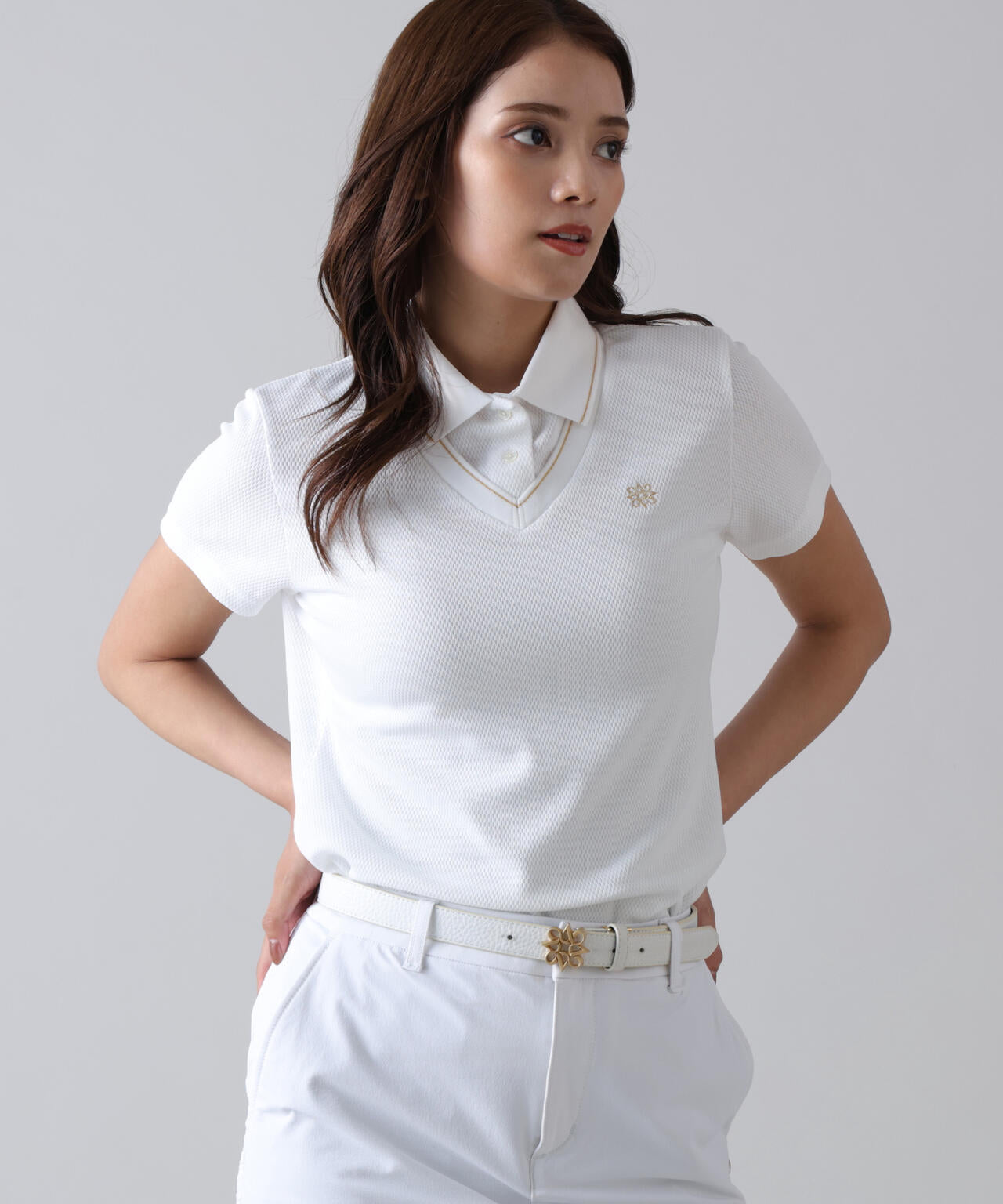 吸水速乾] ハニカム鹿の子半袖ポロシャツ (WOMENS) | ST ANDREWS