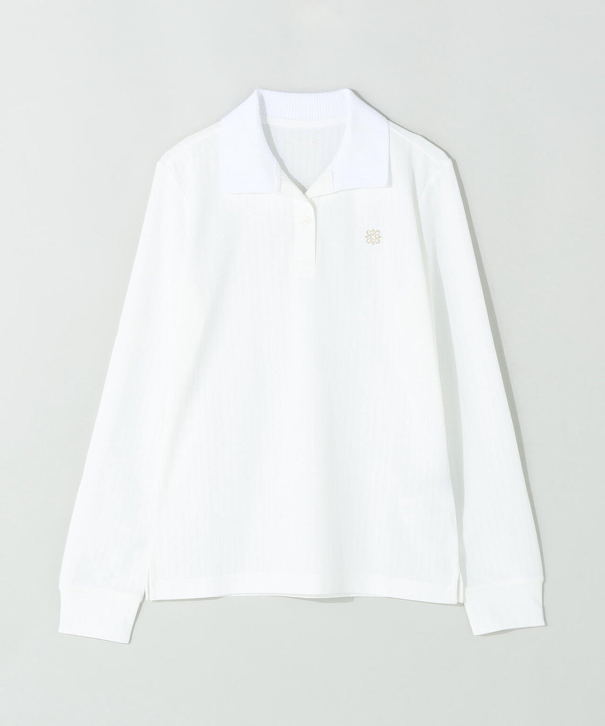 [吸水速乾・UVカット] サッカー調ジャガード長袖スキッパーシャツ (WOMENS)