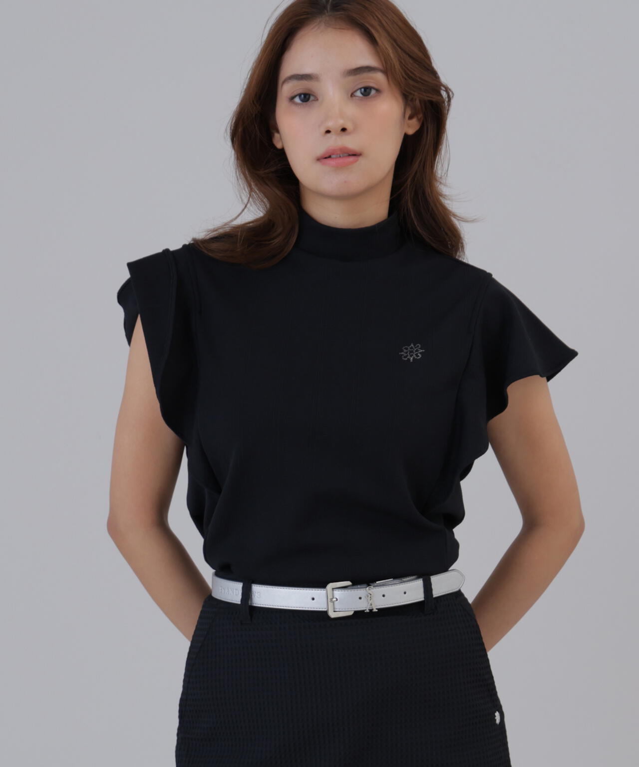 Hana　EGWスカートア＆モックネック半袖 タックジャガード半袖ハイネックカットソー (WOMENS) | St ANDREWS
