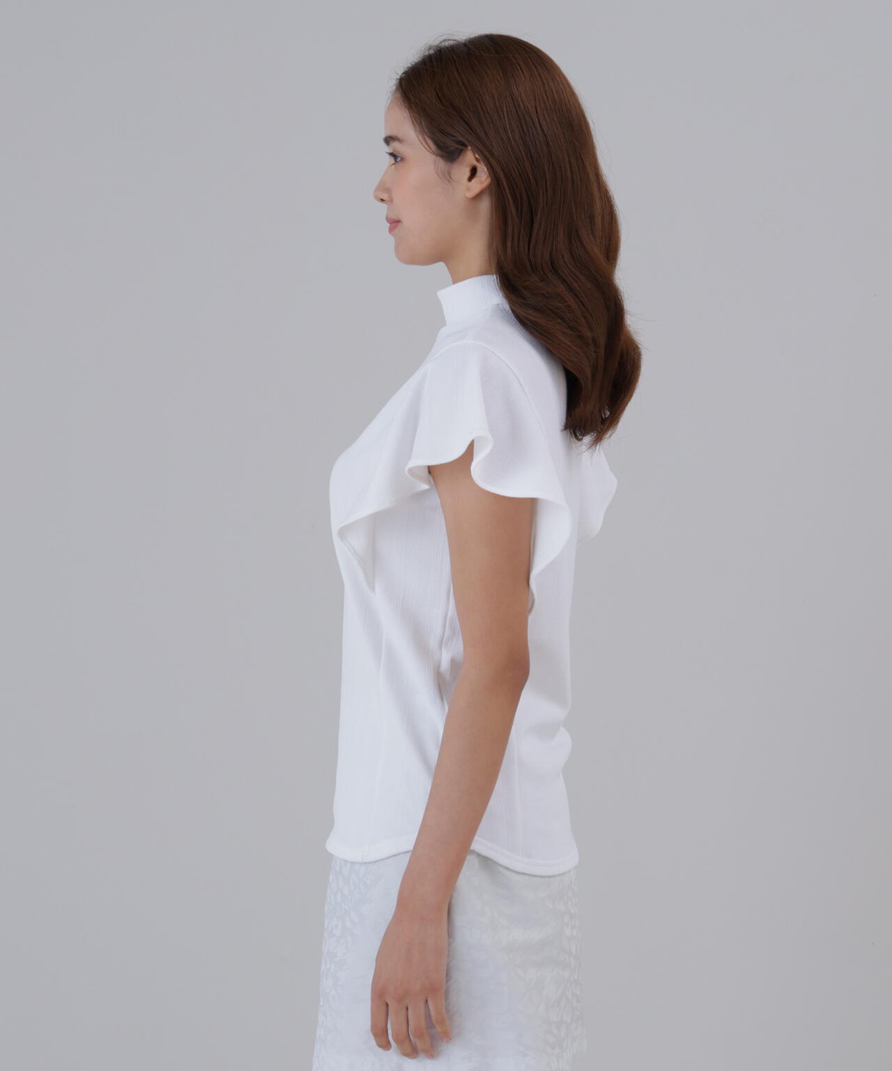 タックジャガード半袖ハイネックカットソー (WOMENS) | St ANDREWS