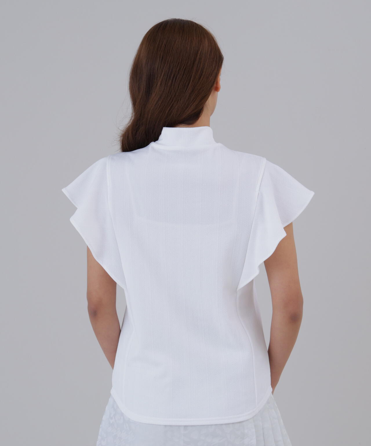 タックジャガード半袖ハイネックカットソー (WOMENS) | St ANDREWS