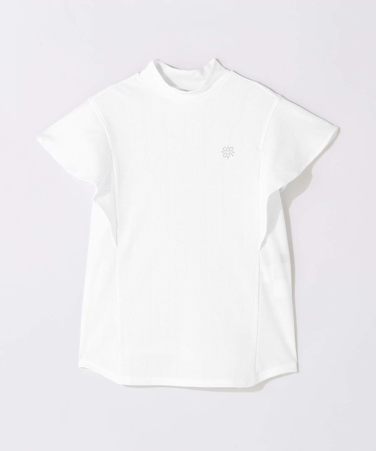 タックジャガード半袖ハイネックカットソー (WOMENS)
