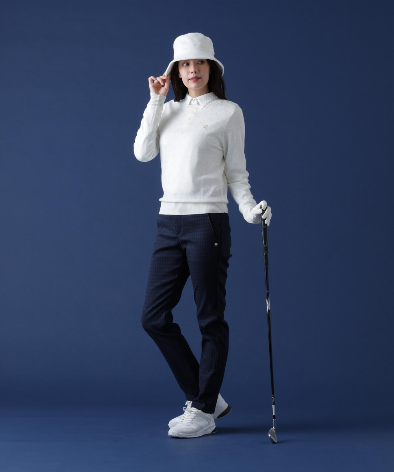 THE OLD COURSE]14Gアーチロゴジャガードクルーネックニットプル