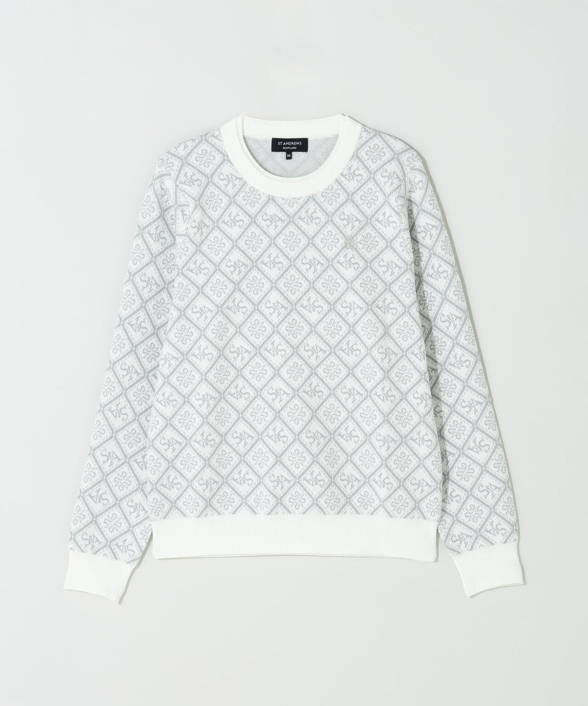 12GStAケルトダイヤジャガードクルーネックニットプルオーバー (WOMENS)