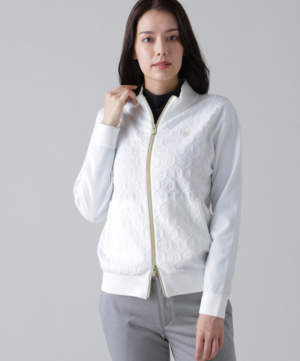 14GSTケーブルジャガードニットブルゾン (WOMENS) | ST ANDREWS