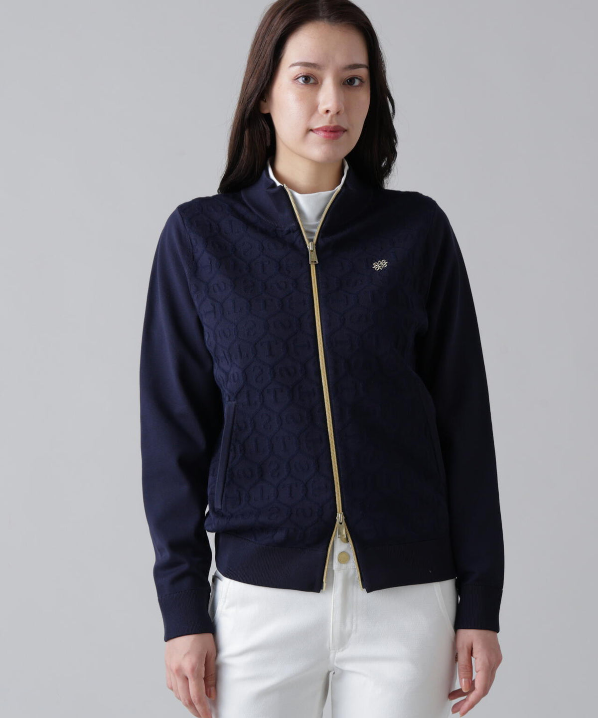 14GSTケーブルジャガードニットブルゾン (WOMENS)
