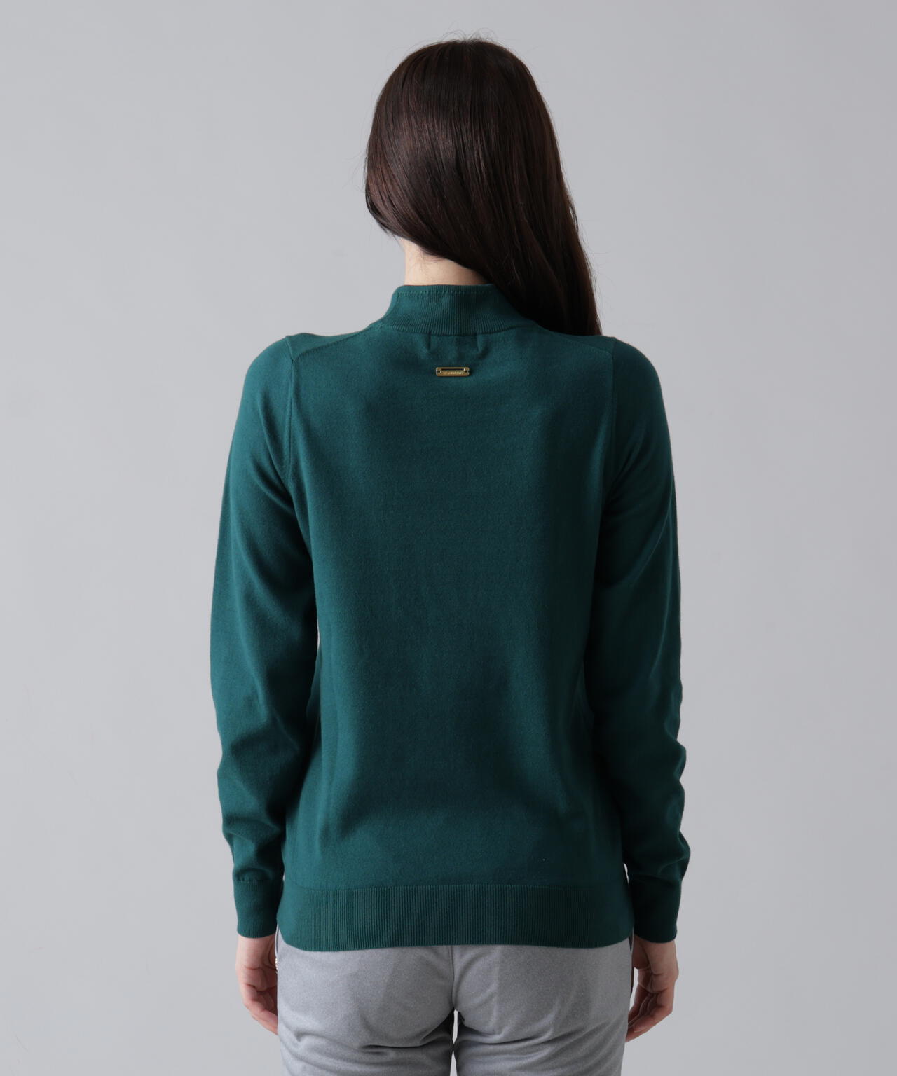 カシミヤタッチ天竺モックネックニットプルオーバー (WOMENS) | ST