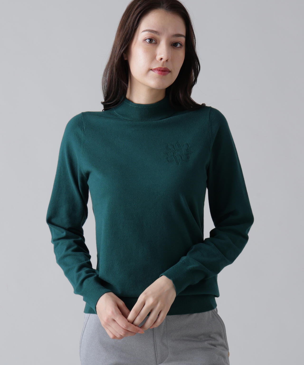 セントアンドリュース プルオーバーニット カシミヤタッチ天竺モックネックニットプルオーバー (WOMENS) | St
