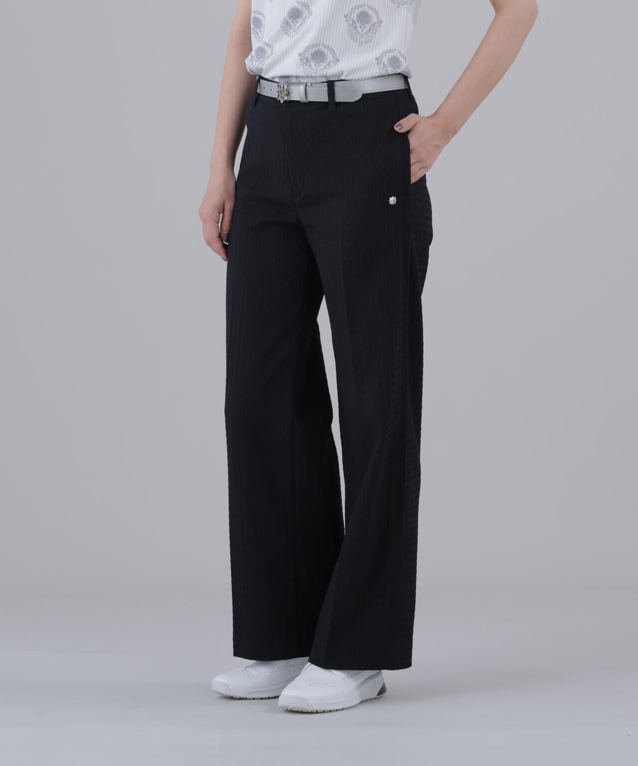 【ストレッチ】ふくれジャガードパンツ (WOMENS)