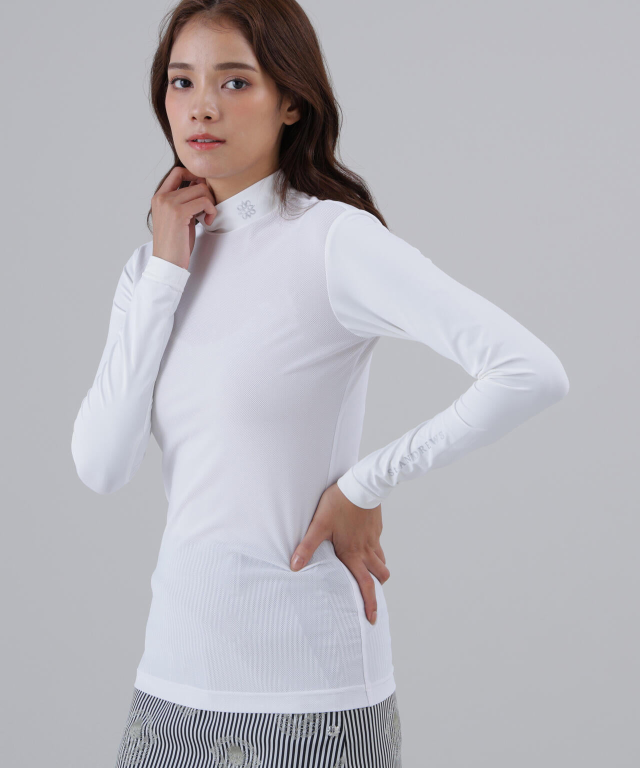 吸水速乾】【UVカット】TWINCOT UV×メッシュ長袖ハイネックインナー
