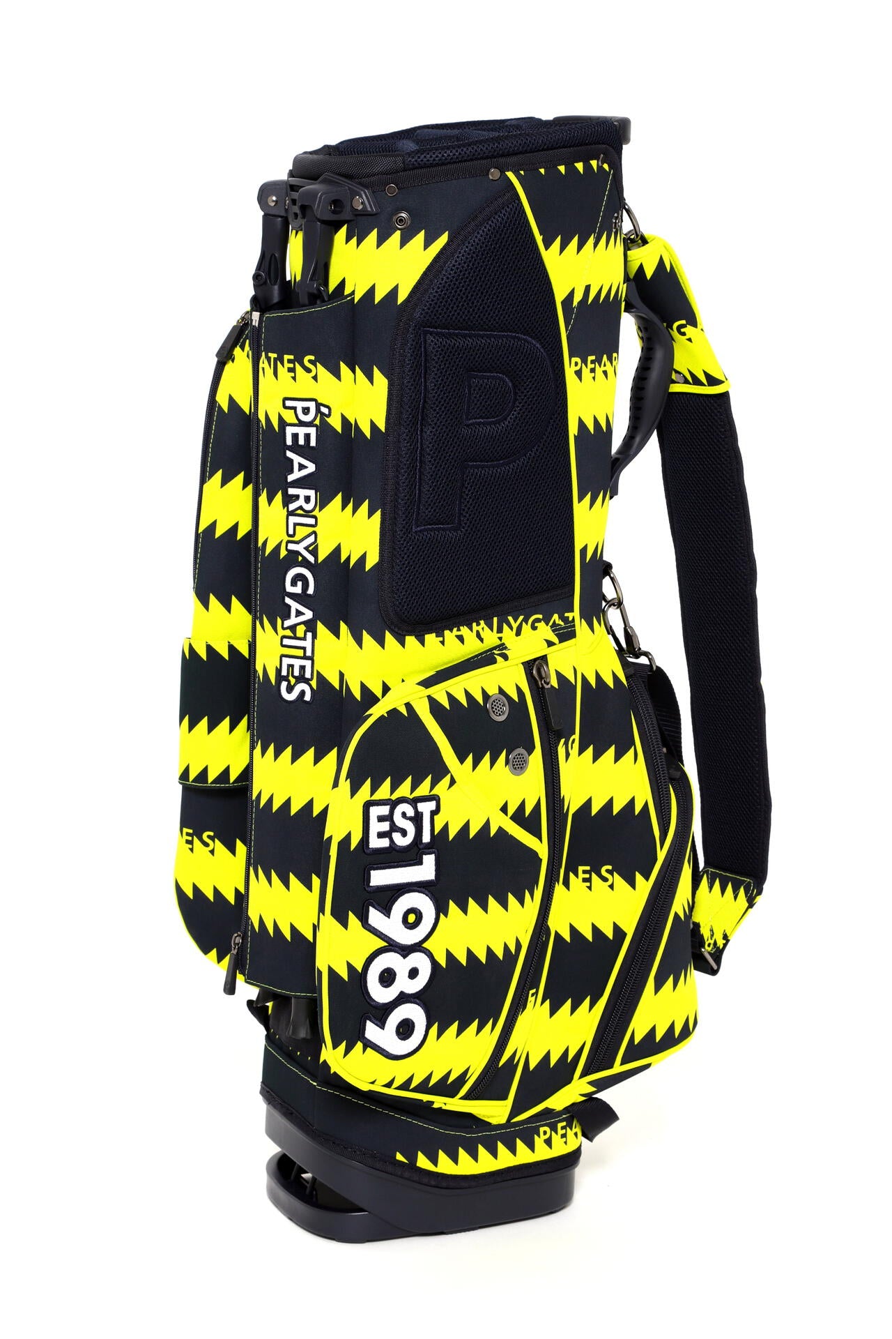 スタンド式 キャディバッグ ＜ギザギザボーダー柄＞ (46インチ対応) (UNISEX)　