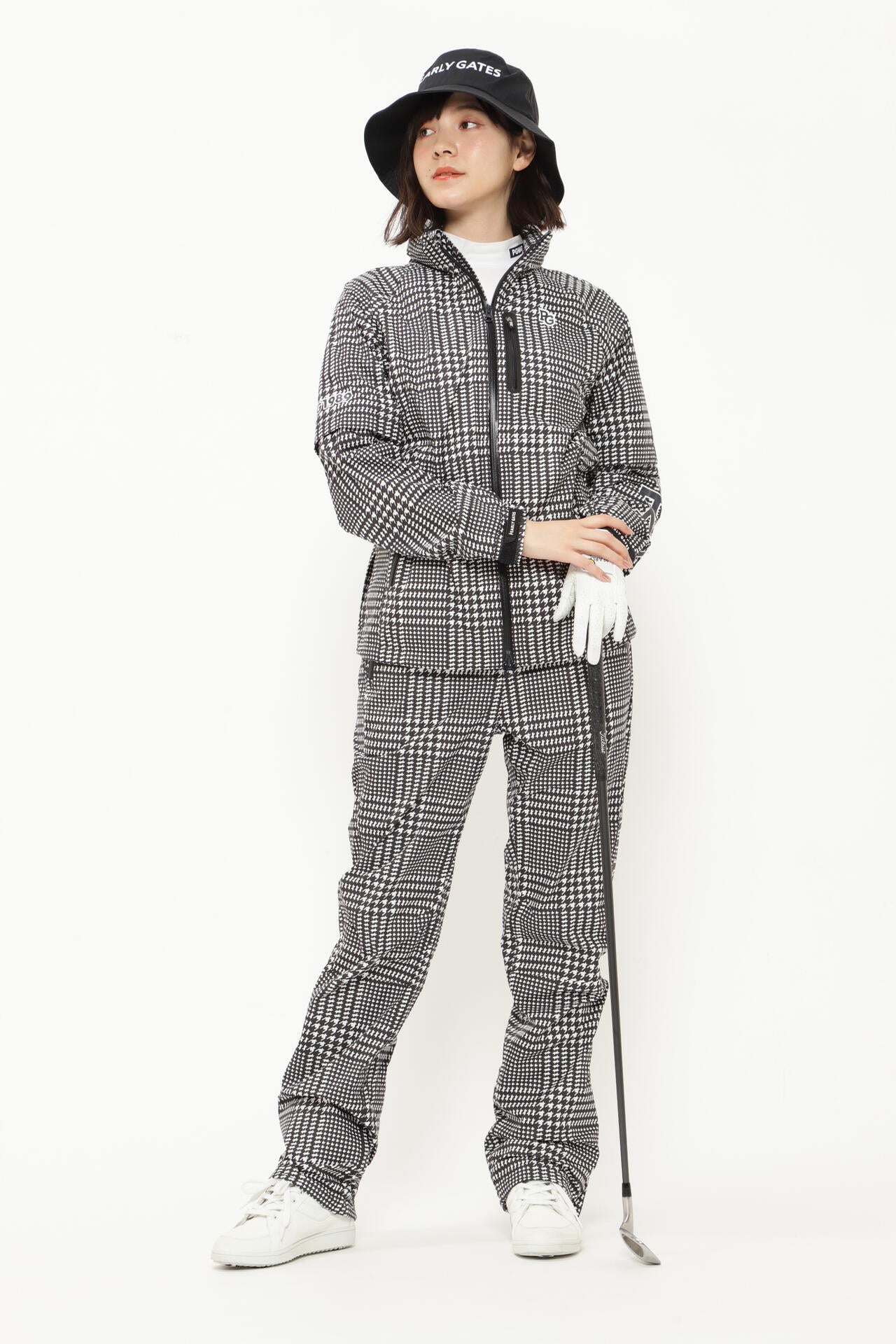 エコユース ナイロンストレッチ チドリドビー レインパンツ＜千鳥柄